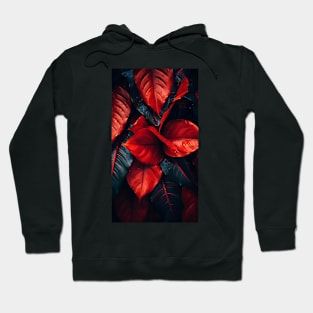 Beautiful fall leaves in surreal shades of red washed in rain ! Hoodie